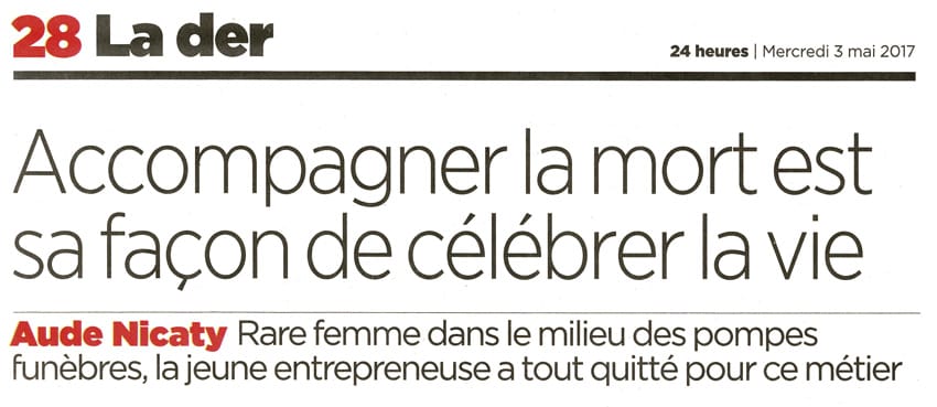 24 heures du mercredi 3 mai 2017
PORTRAIT de AUDE AMIGUET